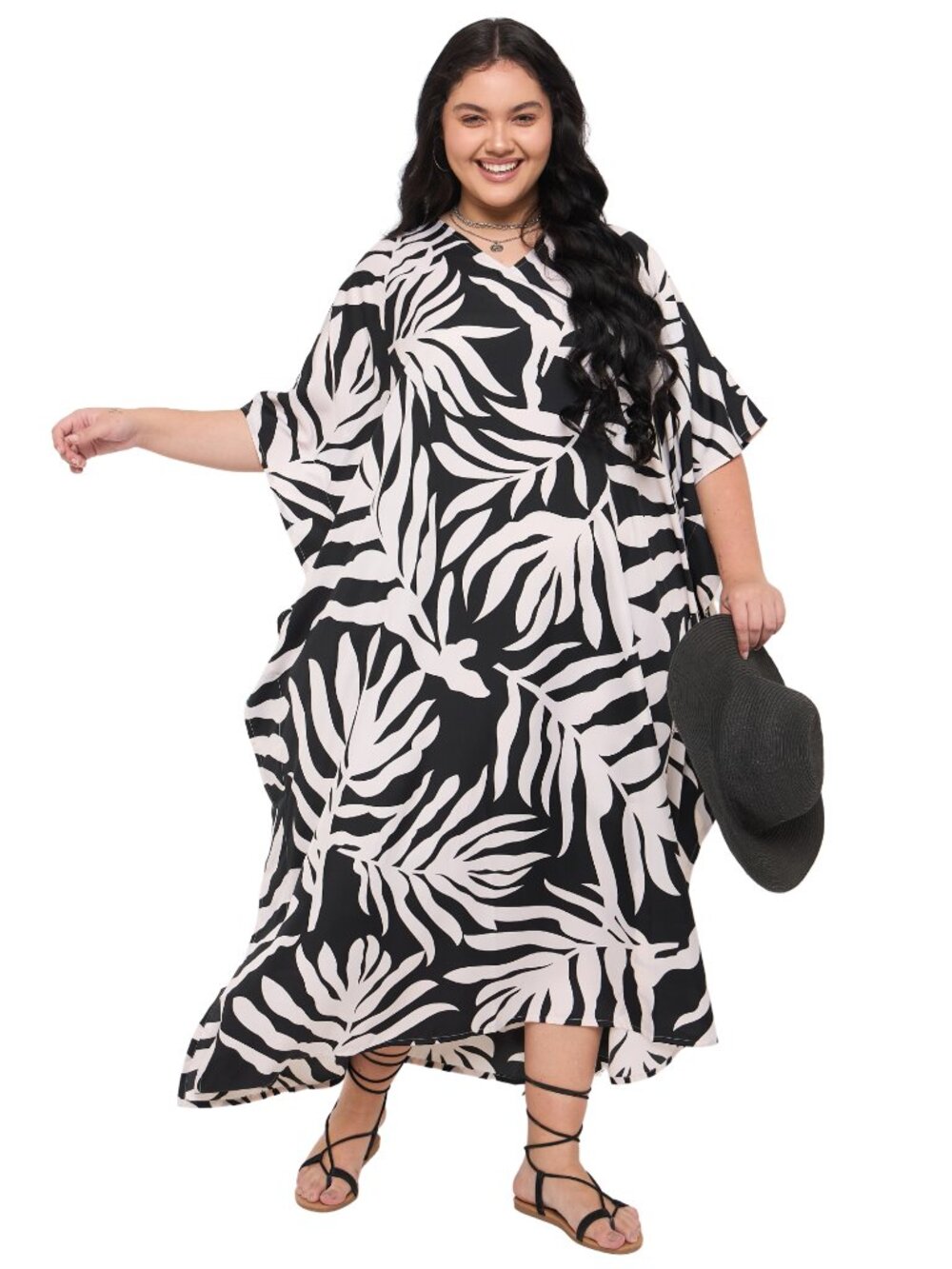 Gypsie Blu Women Plus Size Summer Wear Caftan Dress Beach Cover Up Maxi Dresses - Picture 8 of 9